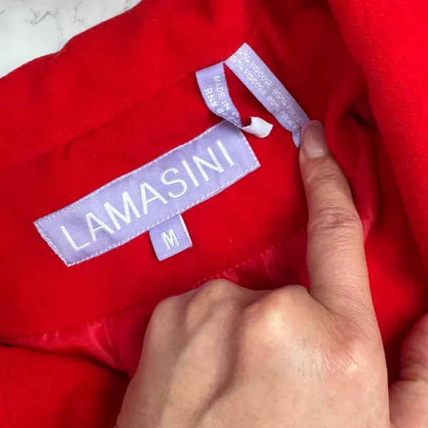 Lamasini Women's Vibrant Red Trench Coat - Image 8