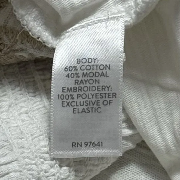 J. Jill White and Tan Embroidered Bohemian Milk‎ Maid Renaissance Blouse XL - Image 8