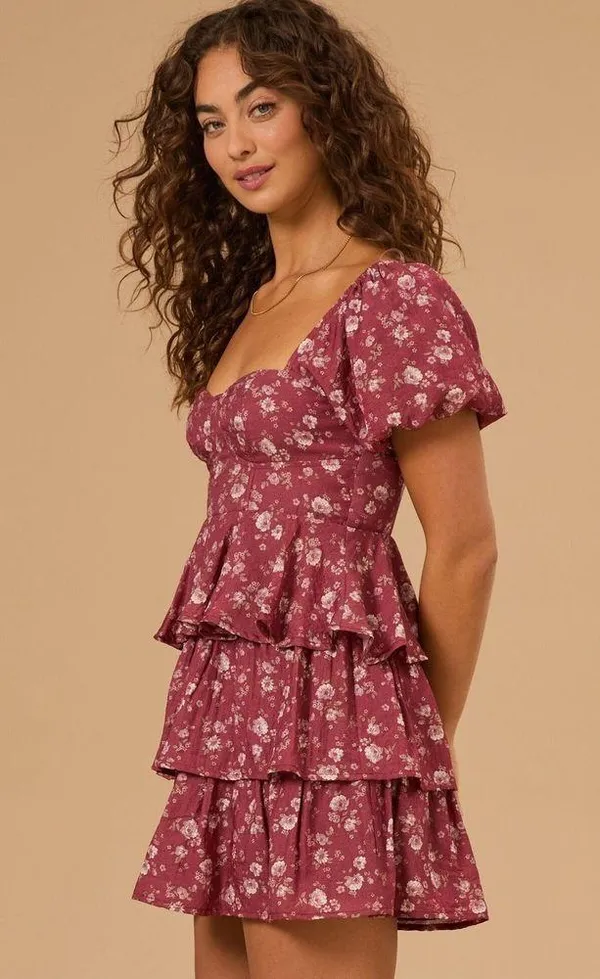 Altar'd State Brynn Floral Tiered Dress Size Medium Nwot - Image 3