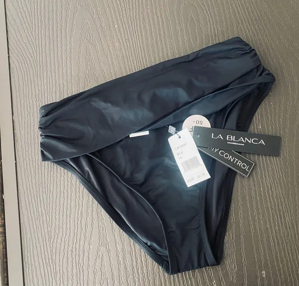 La Blanca Island Goddess Shirred Band Hipster Bottom - Black - Image 3
