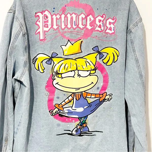 Nickelodeon‎ Rugrats Angelica Size XL Princess Jean Denim Jacket Cotton Coat - Image 6