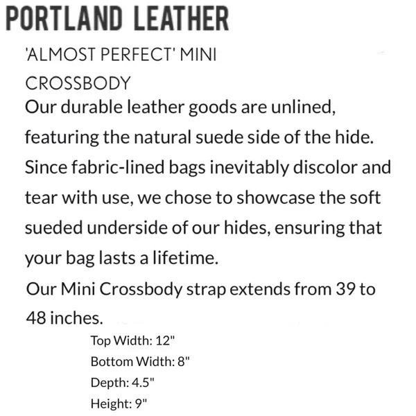 PLG PORTLAND Leather Goods “Almost Perfect” Mini Crossbody Tote Bag - Image 13