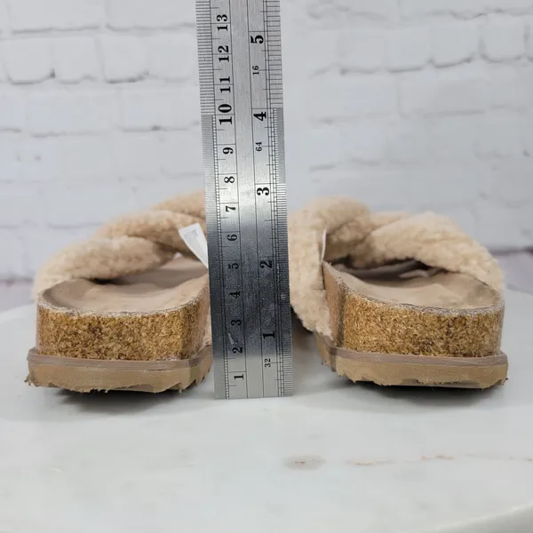 Treasure and Bond Sherpa Slide Sandals Cream Women Size 6‎ Comfort Cozy Warm - Image 13