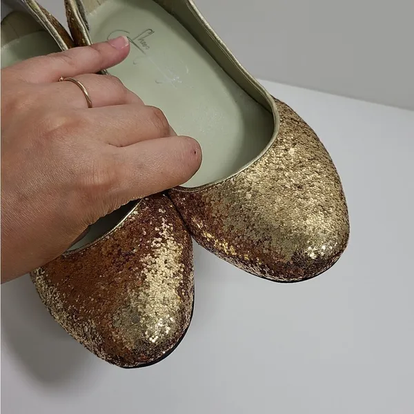 Shoes of Prey Bridal Gold‎ Glitter Pumps Size 35 - Image 9