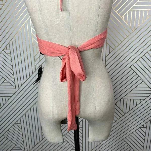 Lulus Coral‎ Tie Bralette Halter Top Size Medium - Image 8