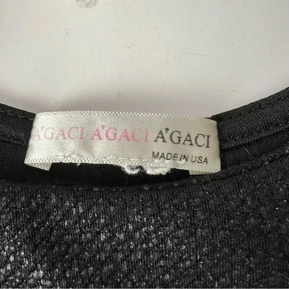 A'Gaci Black Embossed Snakeskin Halter Crop Top Y2K Clubwear S - Image 3