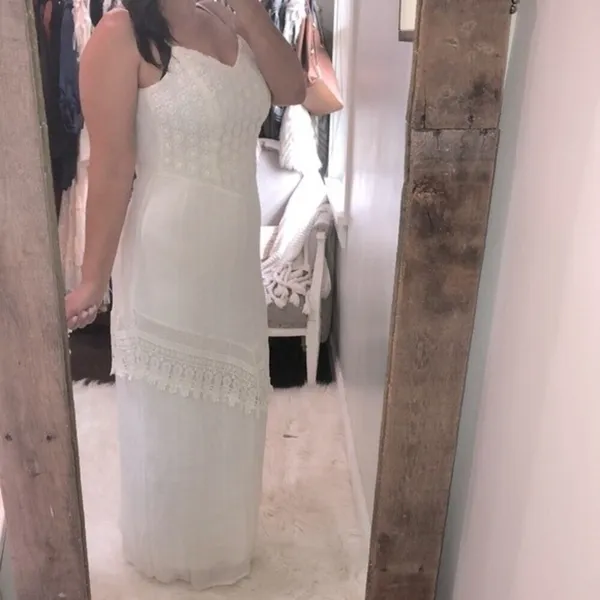 Trixxi size 7 ivory lace crochet maxi sundress - Image 2