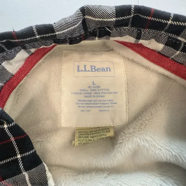 LL Bean Plaid Sherpa‎ Fleece Lined Flannel Shirt Jacket Shacket Size LARGE - Image 10