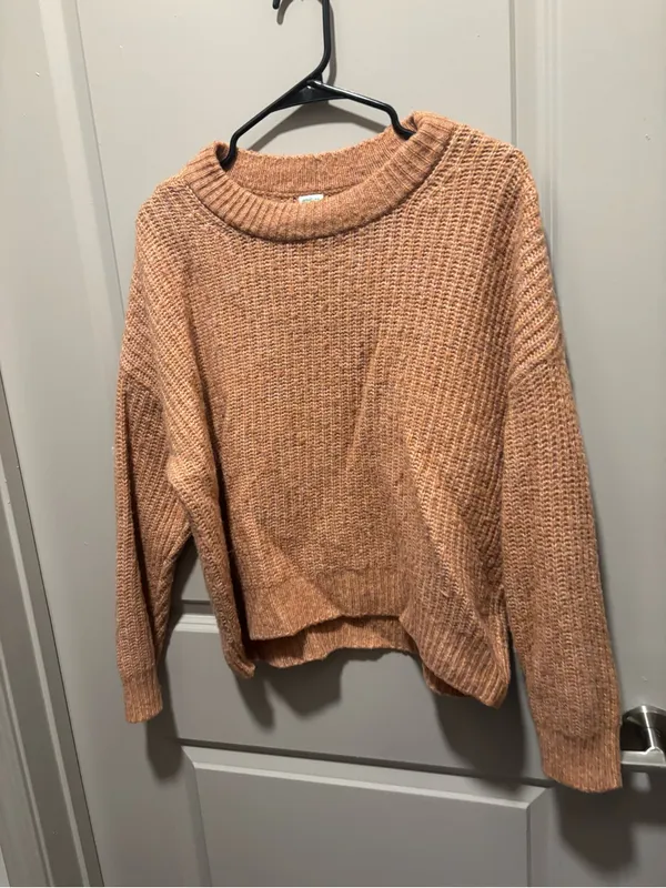 aerie Chunky Knit Scoop Neck Sweater - Peach - Image 4