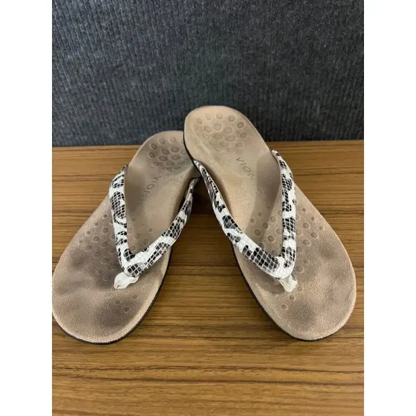 Vionic Women's Dillon Thong Sandals Leopard Print Slip‎ On Casual Size 7 - Image 2