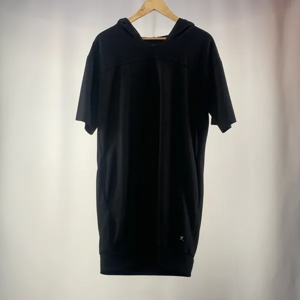 Jenna Dewan x Danskin Oversized Hooded Sweatshirt Dress in Black Size‎ Large - Image 3