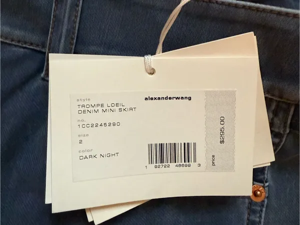 Alexander Wang Navy Denim Mini Skirt NWT - Image 4