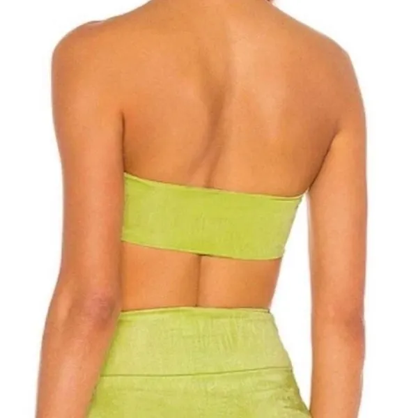 Superdown Karolyna Bandeau Top Small Green Y2K Strapless Crop Festival Clubwear - Image 2