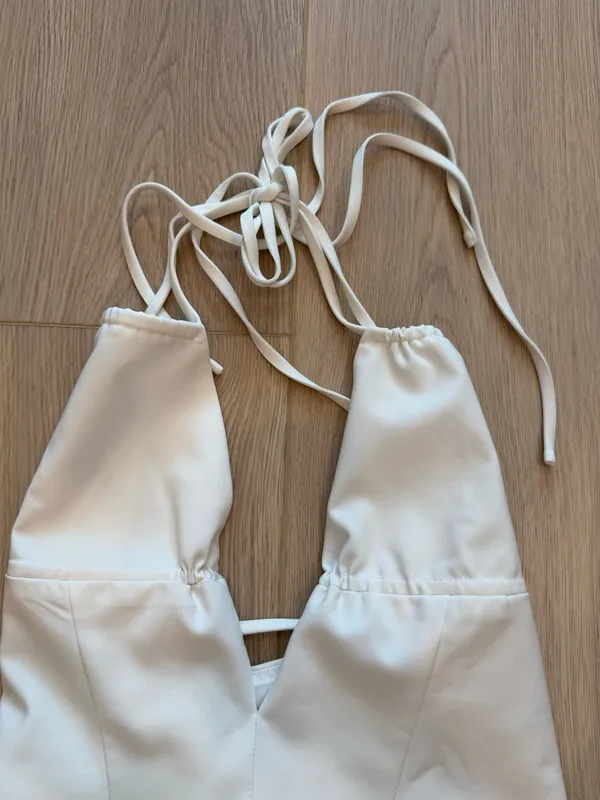 Outcast White Halter V-Neck Tank - Image 3