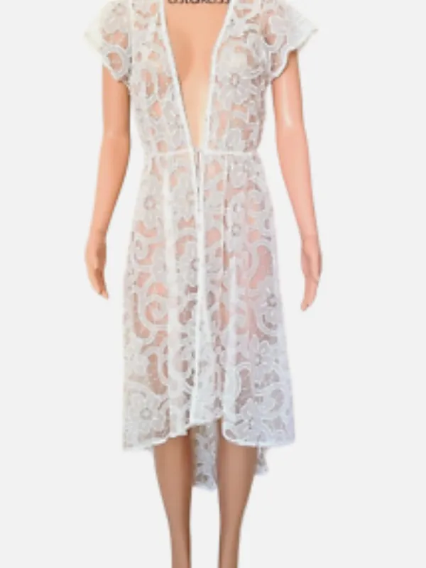 Victoria’s Secret Crochet Lace Maxi Robe - Image 3