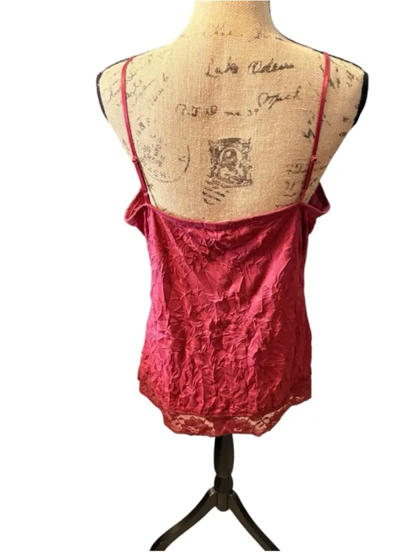 Maurices Burgundy Crinkled Lace Trim Camisole Size XL (20” PTP) - Image 5