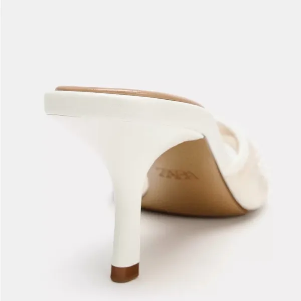 ZARA Mesh Pearl Embroidered Women's Heels - Image 4