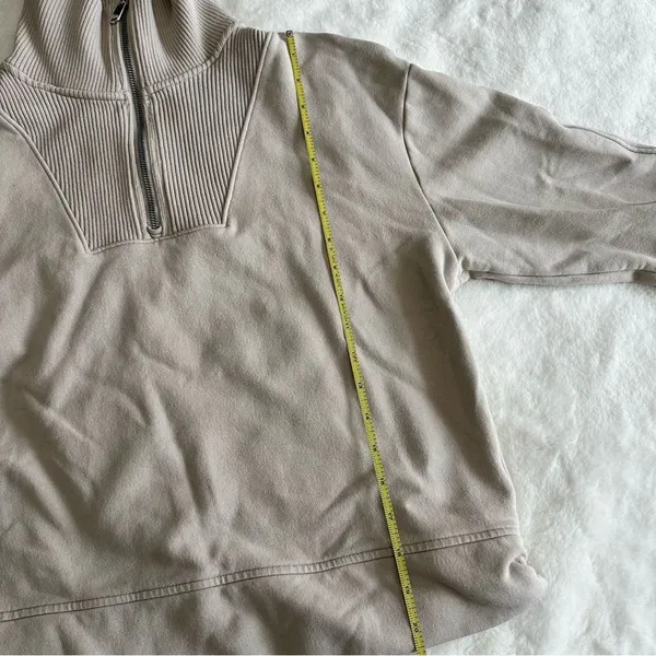 Athleta Retroplush Revive 1/4 Zip Sweatshirt Cream Women’s Size Small - Image 11