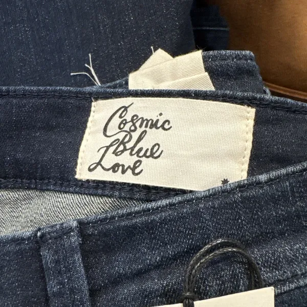 Cosmic Blue Love Stitch Fix Mid Rise Flare Jean Blue Denim Size 28 Stretch‎ - Image 5