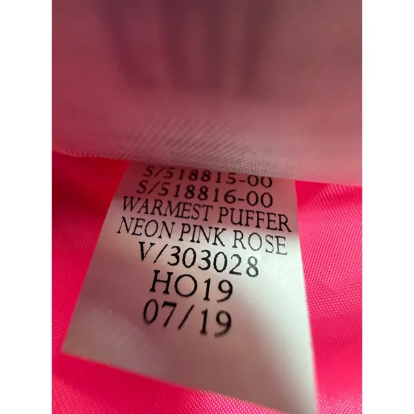 Gap Womens Warmest Puffer Vest Neon Pink Blue White Colorblock Chevron Size M - Image 5