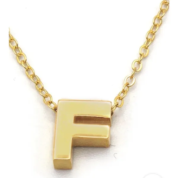 Boutique NEW Women's Letter F Dainty 14k Gold‎ Filled Block Necklace, 16-18” - Image 9
