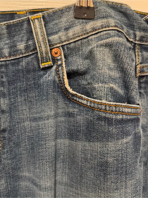 Lucky Brand Gene Montesano Jeans Women’s 8/29 Straight Leg USA Distressed - Image 4