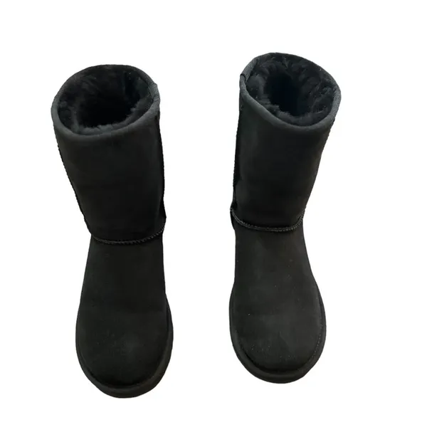UGG Classic Short II Black Suede Shearling Winter Boots Size 7 - Image 4