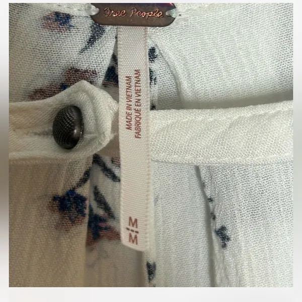 Free People Swing Tunic Dress Blue White Size Medium. - Image 4