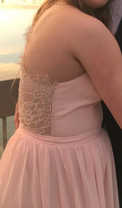 Lulus Pink long dress with a lace back - Image 2