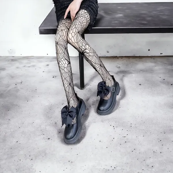 Gothic Spider Jacquard Out Sheer Tights Hollow‎ Out Women’s Pantyhose One Size - Image 6