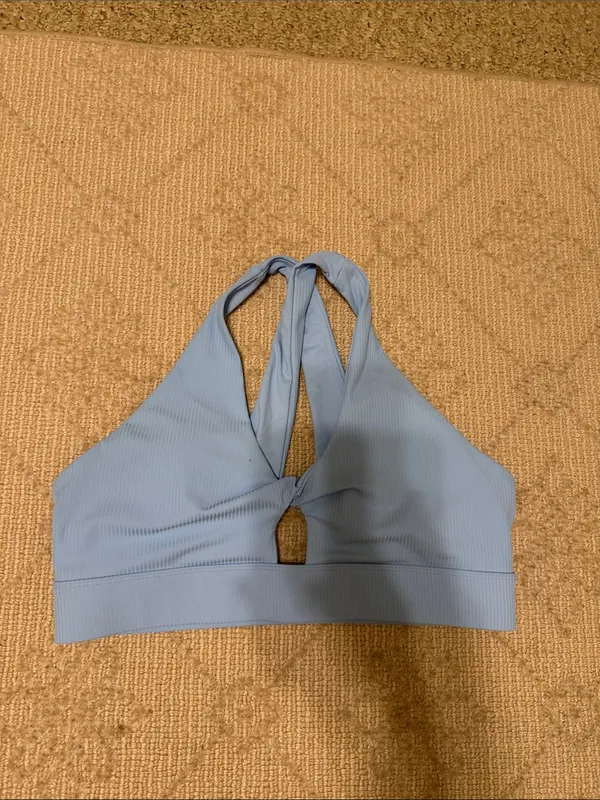 FABLETICS Light Blue Oasis Rib Twist bra XL - Image 2