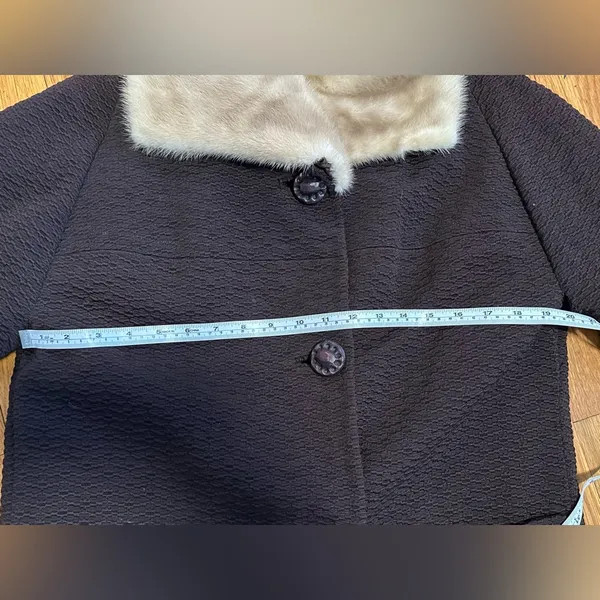 Vintage Women’s mid century modern Wool Coat Real Fur Redman Brothers Forstmann - Image 11