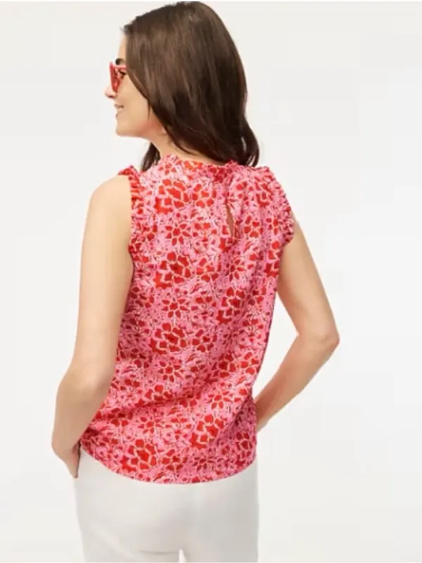 J.Crew Linen blend sleeveless ruffle top - Image 3