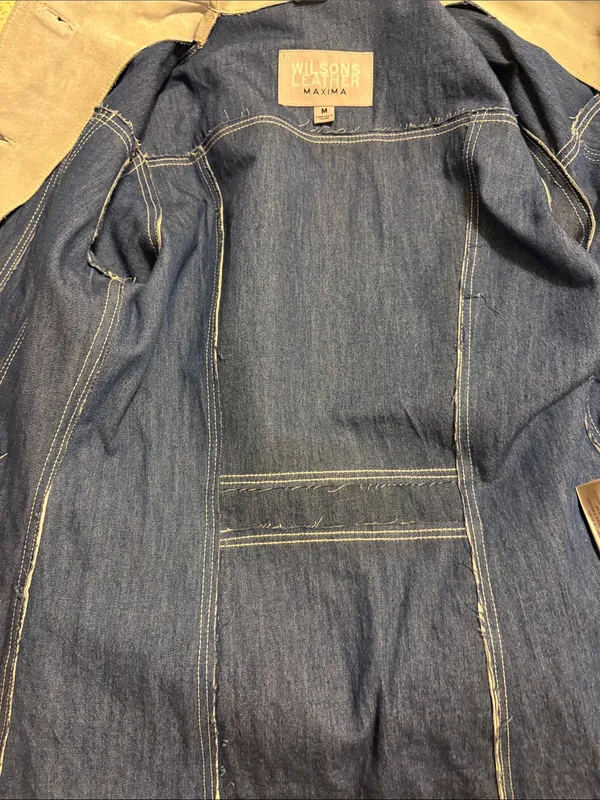 Wilson's Leather Light Blue Suede Button-Front Jean Jacket - Image 6