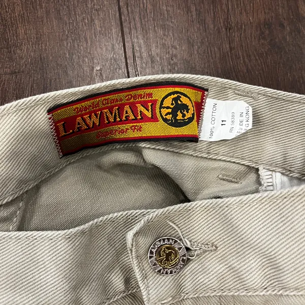 Vtg Lawman Jeans Superior Fit-Western Cowgirl 100% Cotton Sz-11 w/ Button Accent - Image 3