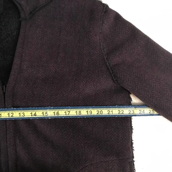 Boutique Fleece Winter Warm Hoodie Coat Jacket Purple Large - Image 6