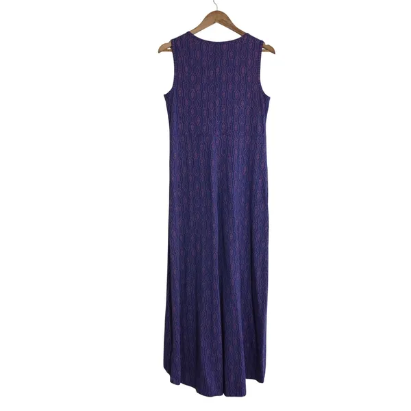 Duluth Trading Co Women's Size Small Purple Pink Geometric Print Maxi Dress - Image 6
