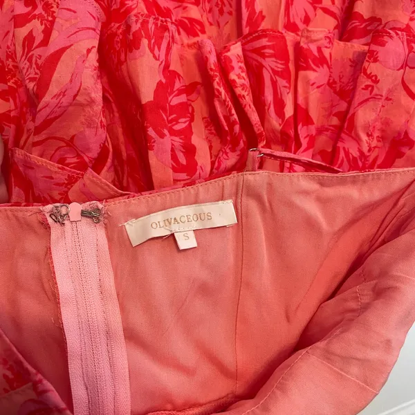 Olivaceous Vibrant Pink Floral Dress - Image 5