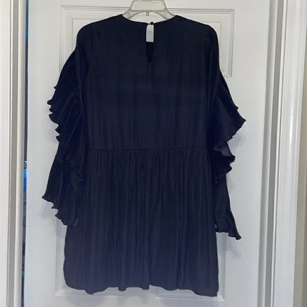 Anthropologie dRA Los Angeles Black Pleated Ruffle Mini Dress - Image 8