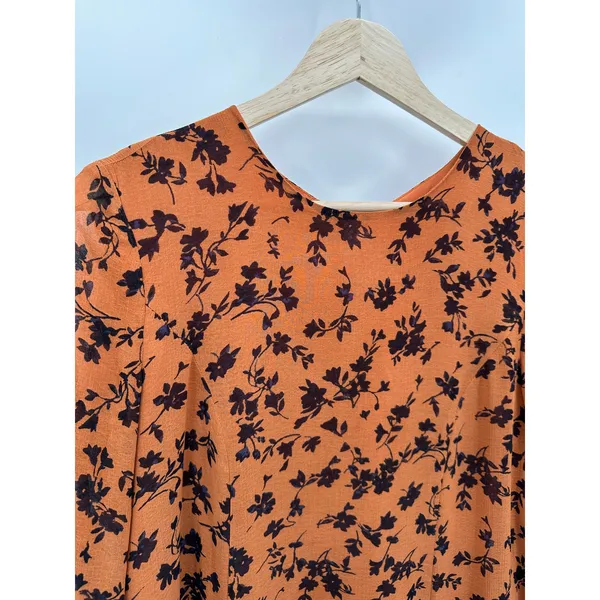 Urban Outfitters Kimchi Blue Orange Floral Cinderdrea‎ Frock Mini Dress Womens M - Image 6
