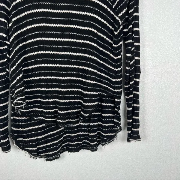 We The Free Stripes‎ Drippy Thermal Knit Cowl Neck Sweater S - Image 4