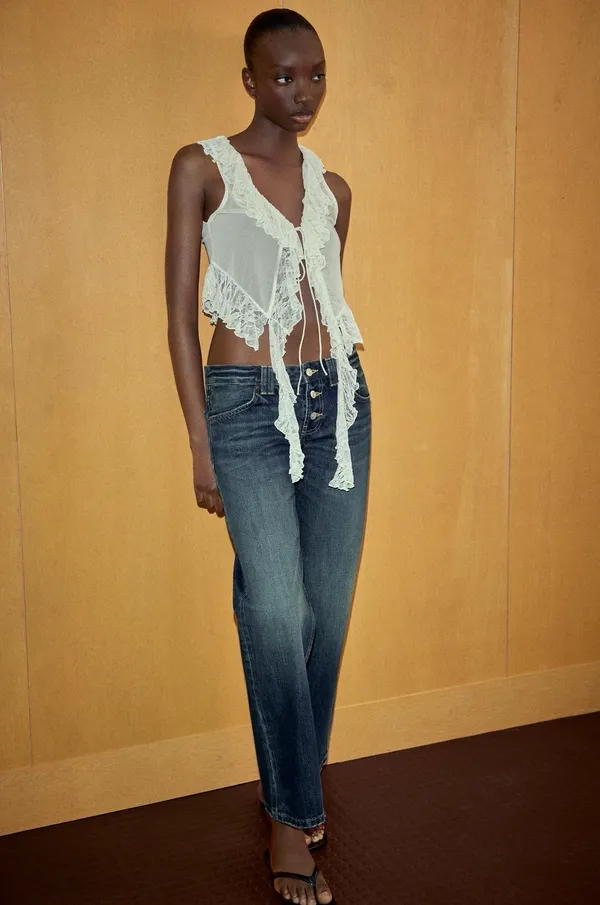BNWT Zara Cream Ruffled Lace Top   - Image 2