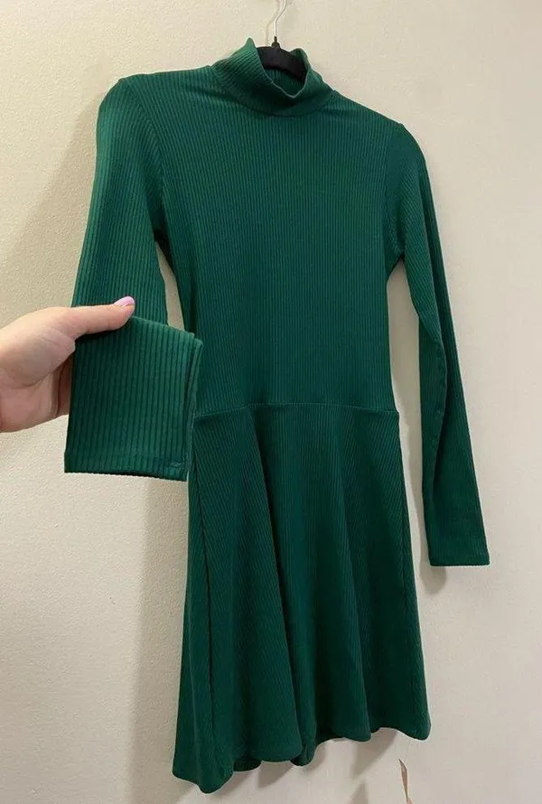 NWT Maya Knit Mock Neck Mini Dress in Emerald - S - Image 4