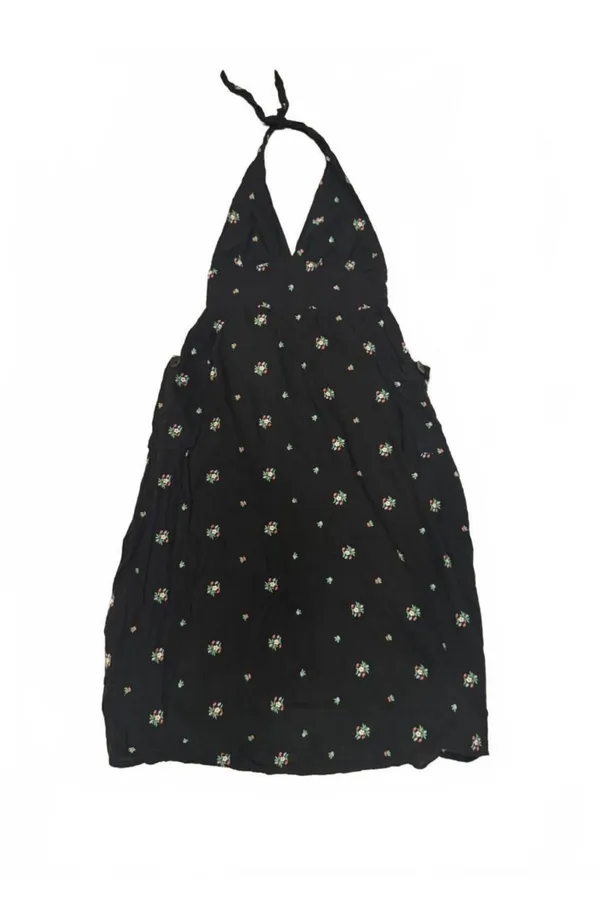 Urban Outfitters Floral Embroidered Halter Midi Dress Small - Image 3