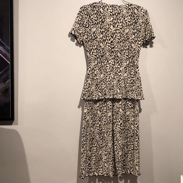 Vintage 90s Connected Apparel Black and White Ruffled Maxi Dress - Image 8