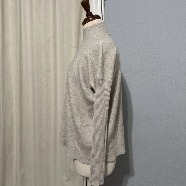 Cyrus Mock Neck Pullover Knit Strechy Sweater Dolman Sleeve‎ Women Small Beige - Image 6