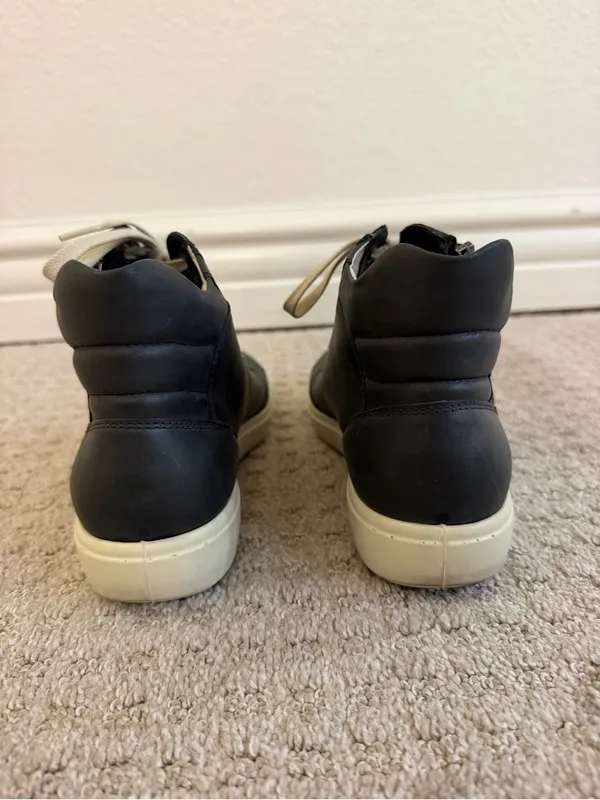 ECCO Navy Blue Soft 7 Leather High Top Side-Zip Fashion Sneakers Size 39 / 8.5 - Image 4