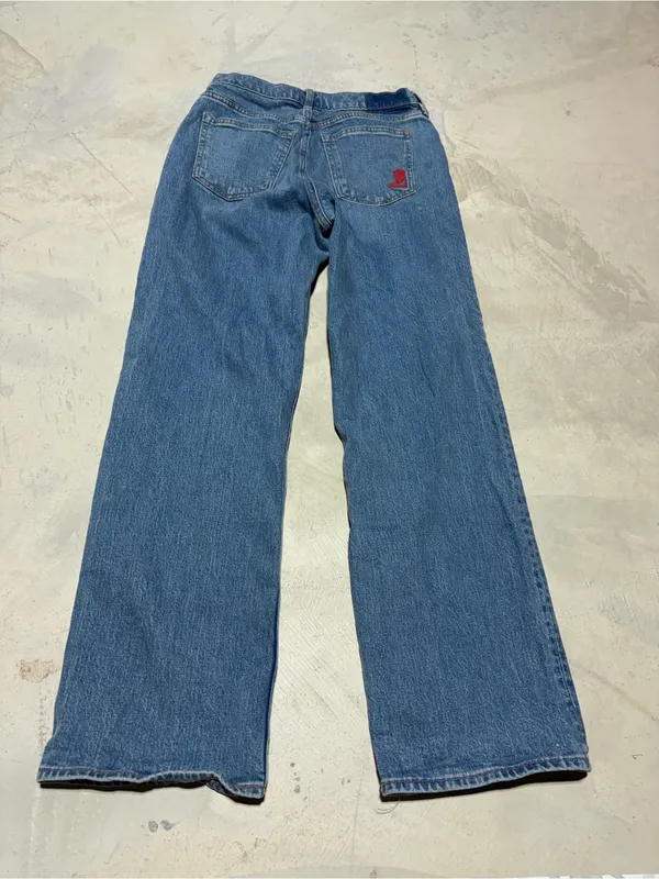 Abercrombie & fitch high rise 90’s relaxed 27 short jeans cowboy boot - Image 8