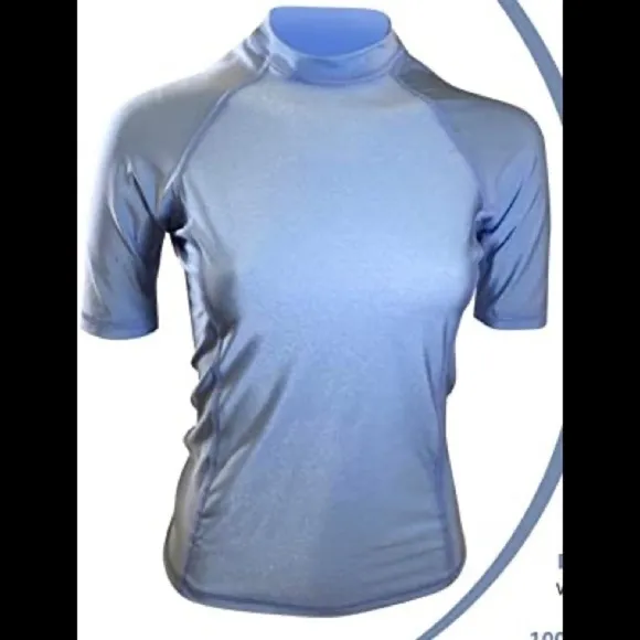 Goddess Rash Guard Light Blue Sun Protection XL Summer Surf Vacation Beach - Image 2