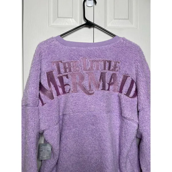 NEW Disney The Little Mermaid Ariel Purple Fuzzy Spirit Jersey Top Size Small - Image 6